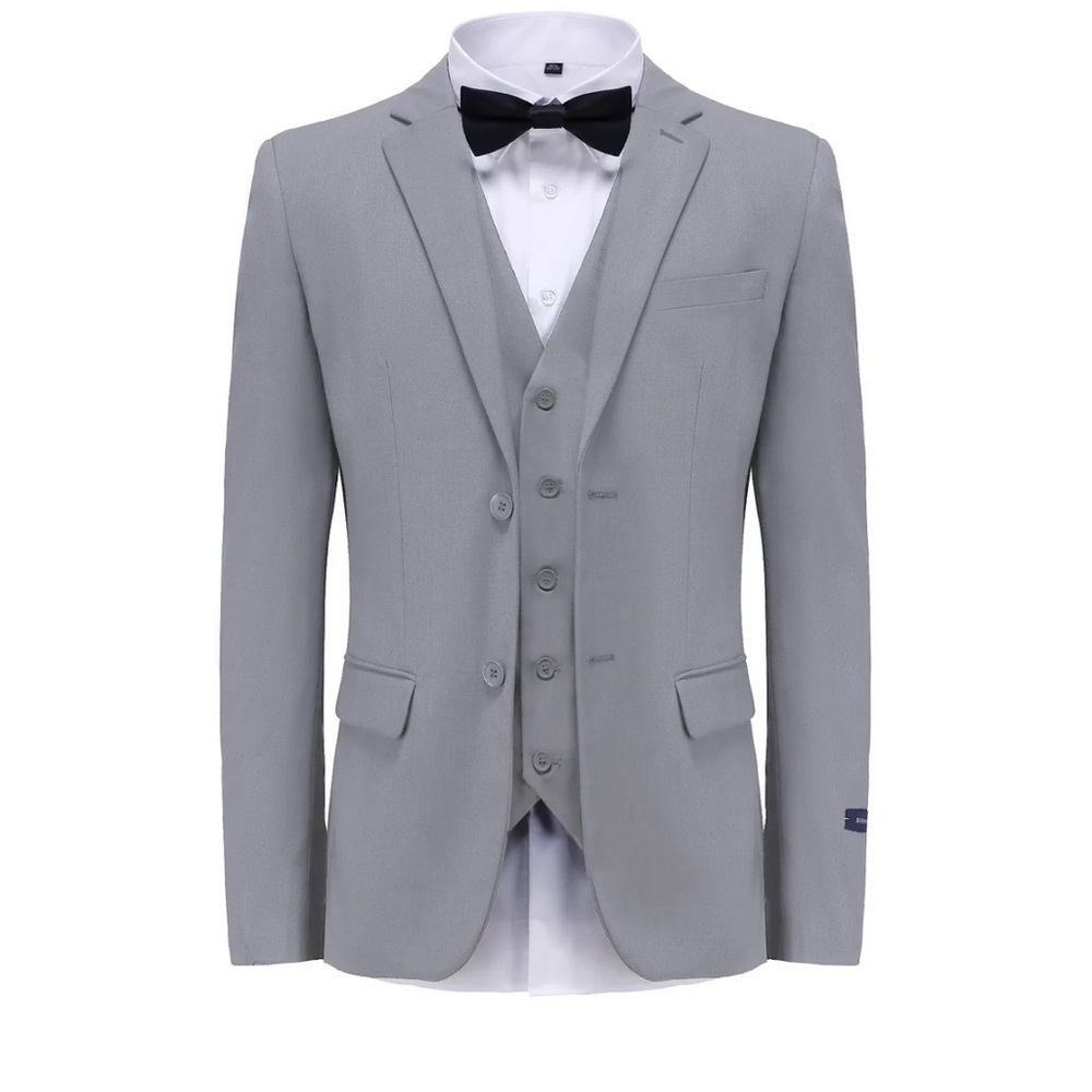 Men's Gray Suit Blazer and Vest